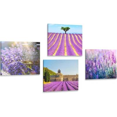 Set obrazů levandulové bohatství - 4x 60x60