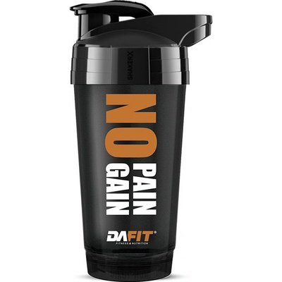 Dafit Šejkr NO PAIN NO GAIN 700 ml černý, černé víčko