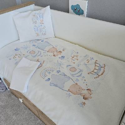 Babyhome Yuar6 Спален комплект от 4 части Цвят Синьо мече (yuar6.2)
