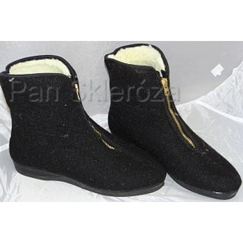 Vlnka pánské důchodky z ovčí vlny na zip černé