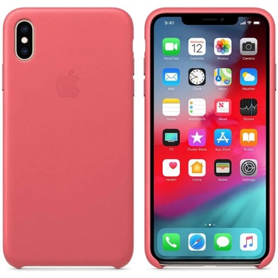 Apple iPhone Leather Case - оригинален кожен кейс (естествена кожа) за iPhone XS Max (розов)