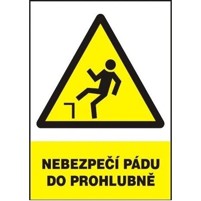 Nebezpečí pádu do prohlubně 297x210mm - plast