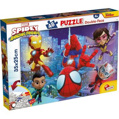 Lisciani Oboustranné Spidey a jeho úžasní přátelé s omalovánkou 48 dílků