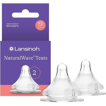 Lansinoh Комплект биберони Lansinoh - NaturalWave, 2 броя, 0+ месеца, бавен поток (m-75701)