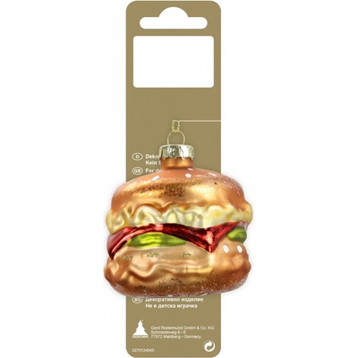 GEROMA Sklenená vianočná ozdoba hamburger 6,5 cm 1 ks
