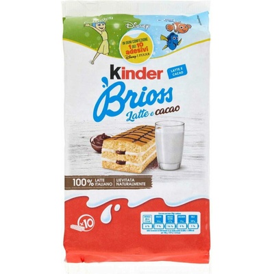 Kinder brioss koláčiky plnené mliečnym a čokoládovým krémom 10 x 28 g