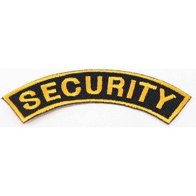 Nažehľovacia záplata - SECURITY - rozmer 7,5 cm x 1,8 cm - čierna