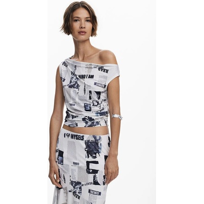 DESIGUAL 25WWTK10 1000 TS BREAKING NEWS 1000 WHITE