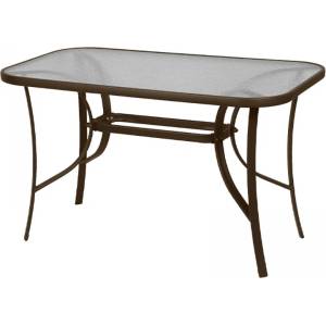 TopMebel Маса Toledo TopMebel метал - закалено стъкло в тъмнокафяв цвят 120x70x70см