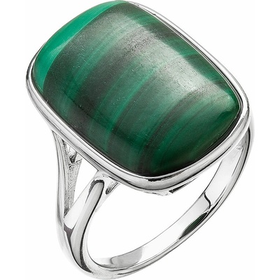 Evolution Group Stříbrný prsten obdélník s malachitem 15026.3