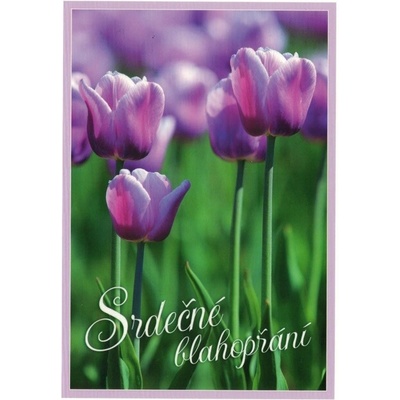 Pohlednice Srdečné blahopřání - tulipány