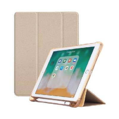 флип калъф с функция за сън / събуждане и място за Apple Pencil за iPad 9, 7" (2017/2018) / Air 1 / 2 / Pro 9, 7" - златна (8826)