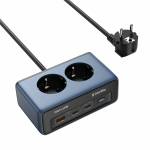 ColorWay Мрежово и USB захранване, 2 гнезда, 2x220V/1xUSB-A/2xUSB-C (GaN45W) CW-CHE25PDB (CW-CHE25PDB)