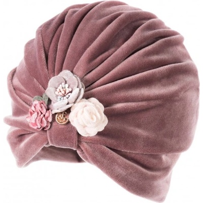 Dětská čepice / turban Vichy Floral Powder pink Velvet