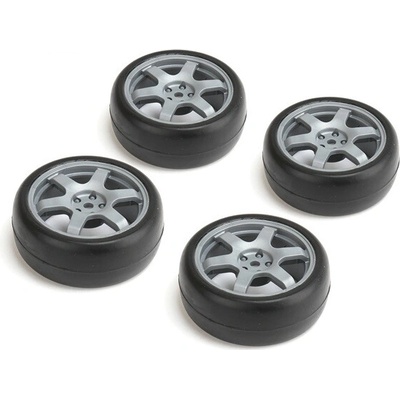 CARTEN nalepené slick gumy 26 mm na strieborných 6 lúč. diskoch 0 mm OFFset 4 ks