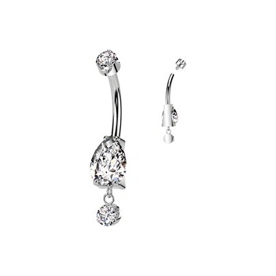 Šperky4U Visací piercing do pupíku titan TIT1426