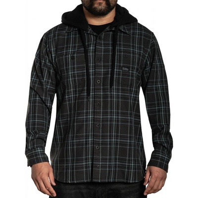 Sullen dark tide hooded flannel