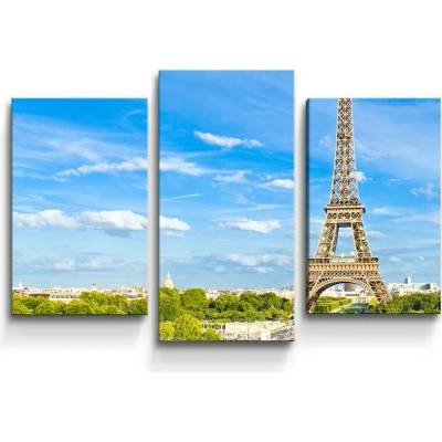 Sablio Obraz - 3-dílný Eiffel Tower 5 - 75x50 cm