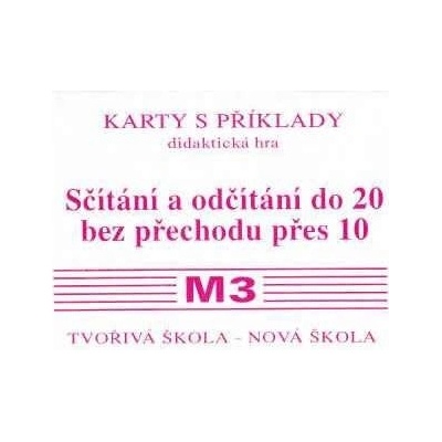 Sada kartiček M3 - sčítání a odčítání do 20 bez přechodu přes 10