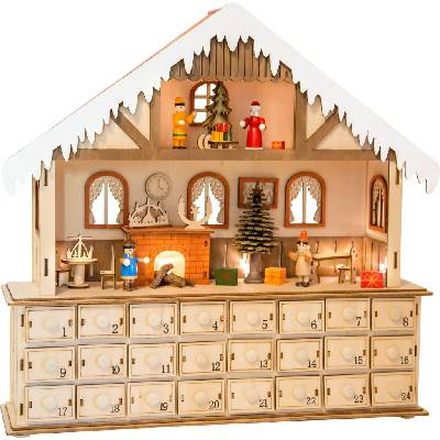 Legler Drevený adventný kalendár Domček so svetlom