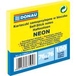 DONAU Самозалепващи листчета Donau 76х76mm, 100л, неон, жълт (31247-А-ЖЪЛТ)