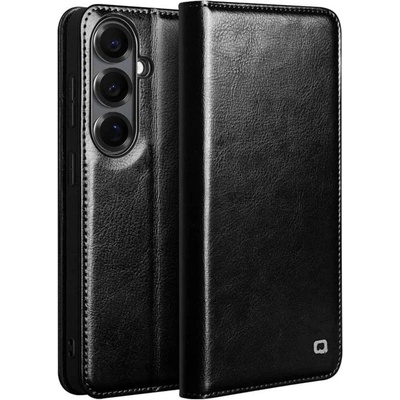 Qialino Кожен Калъф за Samsung S26, Qialino Book Case, Черен (5966011992131)