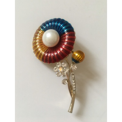 Fashion Jewelry brož květ s perlou 167896