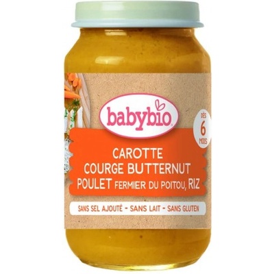 Babybio БИО Зеленчуково пюре с Пиле, ориз и тиква 6м+ 200г