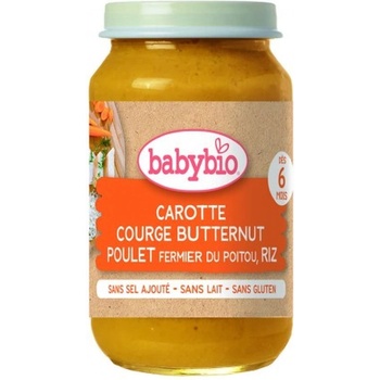 Babybio БИО Зеленчуково пюре с Пиле, ориз и тиква 6м+ 200г