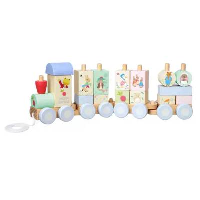 Дървен влак за нанизване - Peter Rabbit Radish Express