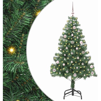 vidaXL Коледно дърво с 150 LED светодиода с поставка Зелен 150 cm ПВЦ (3396369)