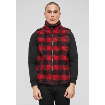 Urban Classics pánske vesty Teddyfleece Vest Men red/black