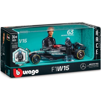 Bburago RACE Formule F1 Team Mercedes-AMG Petronas W15 2024 63 George Russell 1:43