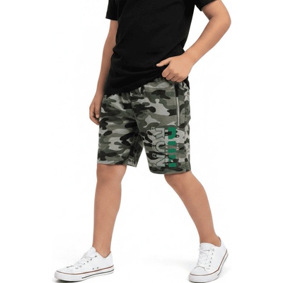 KUGO CHLAPECKÉ MASKÁČOVÉ KRAŤASY Světle zelené khaki se zeleným zipem
