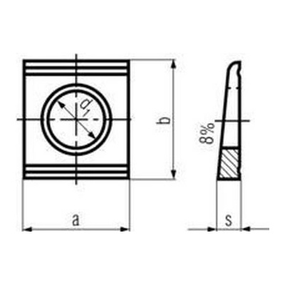 podložka M16 pr. 17.5x32x36x5.9 A2 NEREZ klínová DIN 434U [1 ks] – Hledejceny.cz