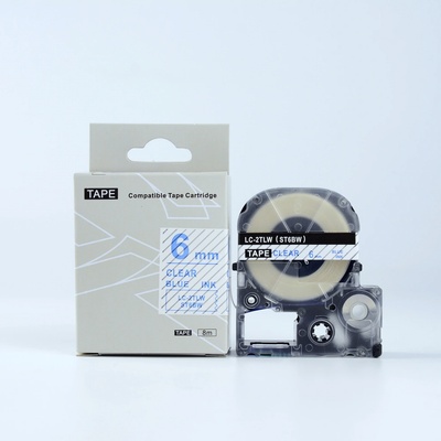 Epson LK-2TLN, ST6BW, 6mm x 9m, modrá tlač / priehľadný podklad, kompatibilná páska