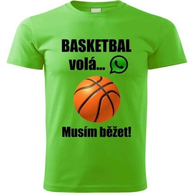 dětské tričko Basketbal volá musím běžet zelené
