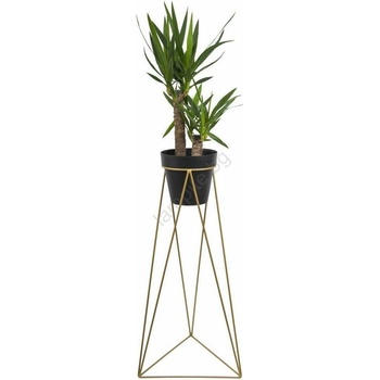 HowHomely Стойка за саксия TRIANGL 90x50 см златист (DD0039)
