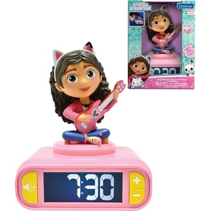 Lexibook Lexibook, Gabby's Dollhouse, Gabby Night Light Alarm Clock, Sounds and Melodies, Backlit LCD Screen, Luminous, Snooze, Pink, RL800GDH (RL800GDH)