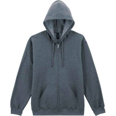Gildan na zip Midweight tmavě žíhaná