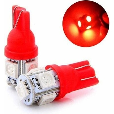 Rabel T10 W5W 5 smd 5050 ČERVENÁ