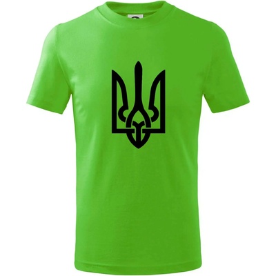 Ukrajina trojzubec veľký tričko detské Apple Green