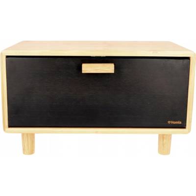 Chlebník BAMBOU černý 35x23 cm HOMLA