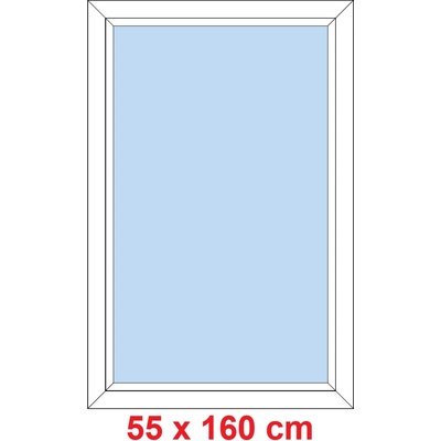 Soft Plastové okno 55x160 cm, FIX neotevíravé, Antracit struktura/bílá