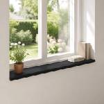 vidaXL Парапети за прозорци 2 бр. Черно 110 x 30 x 2 cm Солидно бук (42048355)