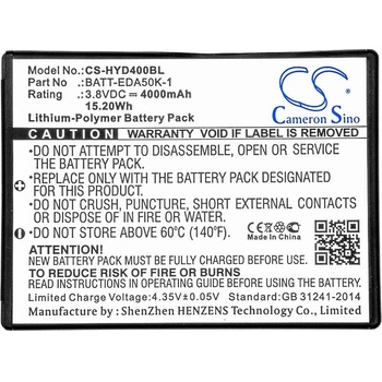 Cameron sino Батерия за баркод скенер Honeywell EDA50 50129589-001 LiPo 3.8V 4000mAh Cameron Sino (CS-HYD400BL)