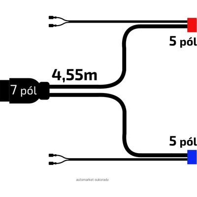 Kabeláž VAPP 4,55m/7-pól - zástrčka, s předními vývody QS75, baj5