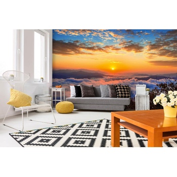 DIMEX ART s. r. o Самозалепваща се флизелинова фототапета залез над планините 375 x 250 см