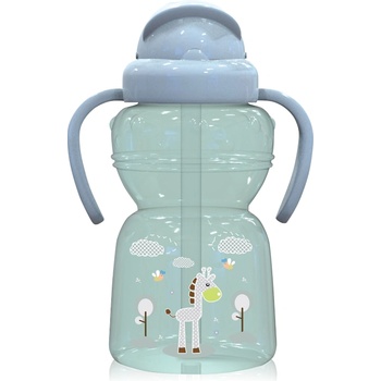 Baby Care Спортна бутилка с дръжки Lorelli - Animals, 325 ml, Mint Green (10200770004)