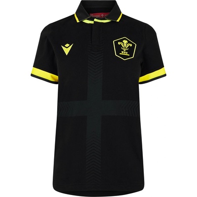 Macron Women's Wales Replica Rugby Shirt - Black/Yellow